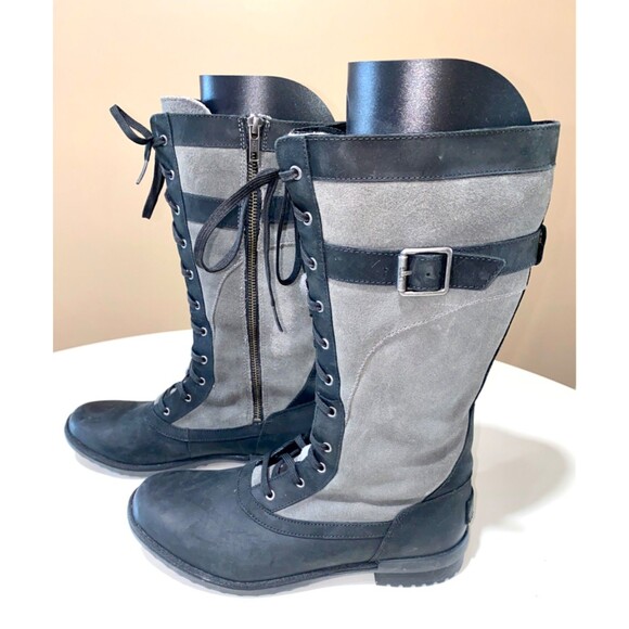 Ugg Australia Brystl Tall Boot Black Lace Up Tall Waterproof Leather 1095158 US9 - Picture 15 of 15